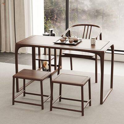 阳小茶桌椅组合老台榆木茶桌中式新泡ZJB茶桌户型休闲桌椅家用茶