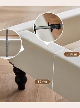 式奶油床新风涟漪床主卧双人大床家用婚床科技ATO绒法布艺软温馨