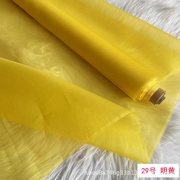140门幅BQB8真米丝欧根纱布料挺括桑蚕丝丝硬纱真绡姆生丝绡面料