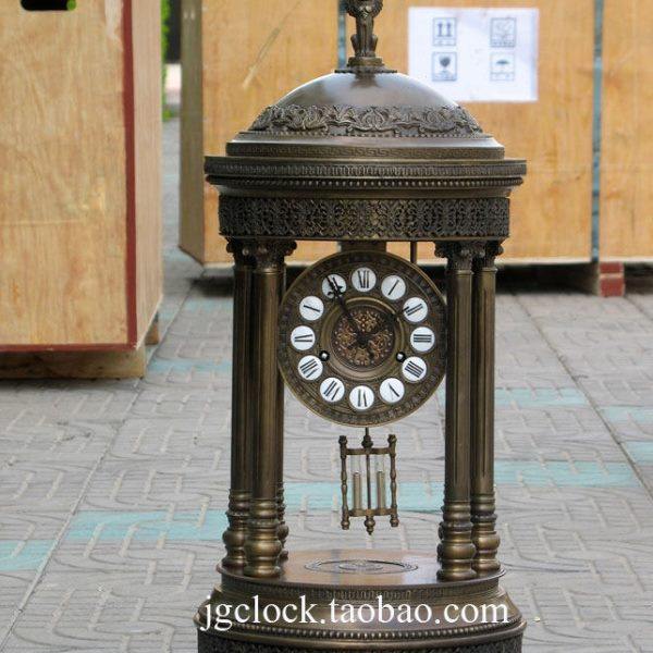 仿古座钟 欧式机械座钟 摆设饰品 软装工艺纯铜园亭素铜钟675mm,家居饰品,座钟,淘宝优惠券,粉丝福利购,淘宝优惠卷