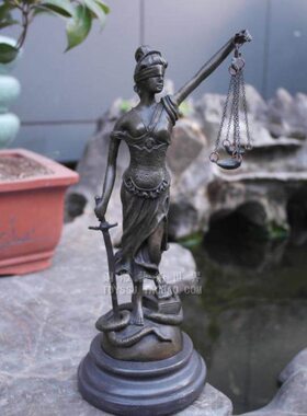 天平女神公平正义女神铜雕塑工艺品欧式摆件艺术品家居装饰品礼品