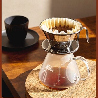 kalita手冲咖啡壶 日式玻璃壶GSP联名藤编滴漏分享壶带刻度泡茶杯