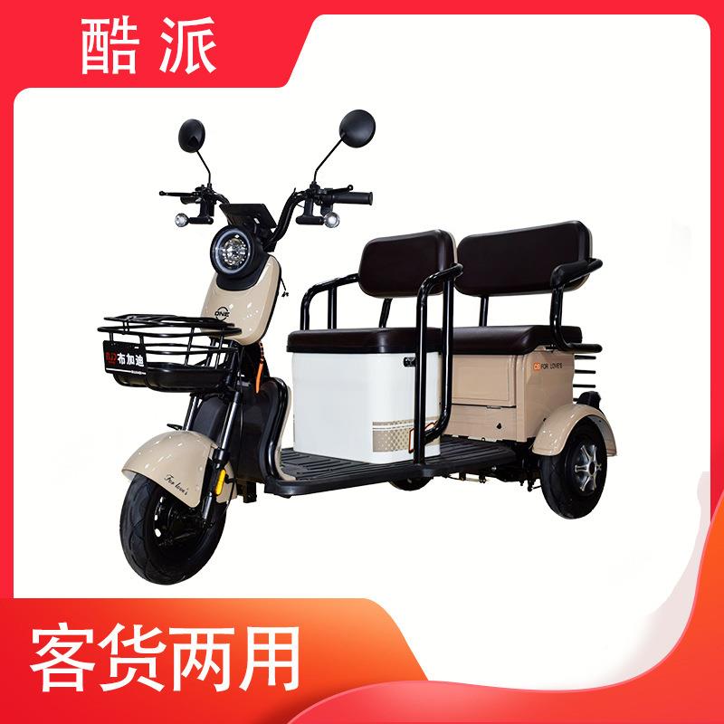 严家用电动轮车双排座三客新货两三用代步车接送孩子c6能源小型轮