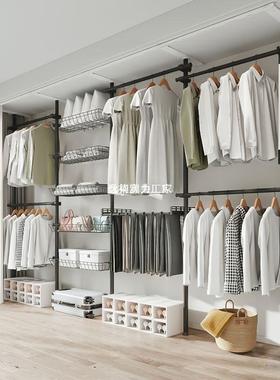 顶舍立地衣柜宿家用落地式天免打孔衣架伸晾缩衣杆WMX衣帽架阳台