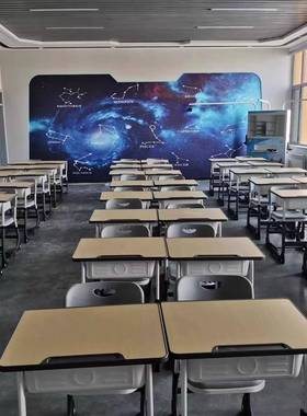 中学小生儿学习桌升单人加sy-56厚C型降课桌椅学校辅导班学生课桌