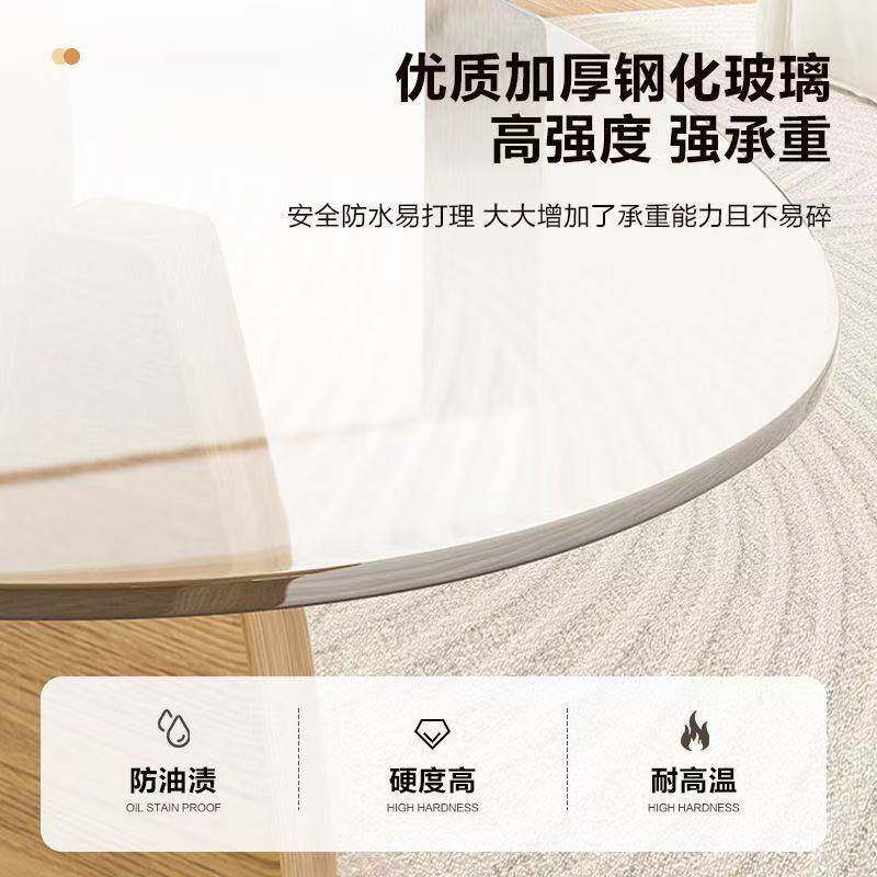 三角爆款茶几多层可折叠现代简约钢化玻璃茶几家用创意