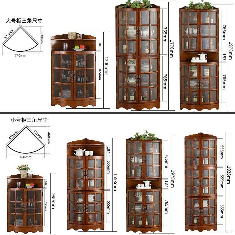 酒置物柜式客美厅柜餐厅储物柜拐角316墙欧式角三角柜实木角柜垒