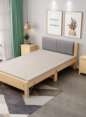 实木床1.2.PXU米单人床代简约软15米双人床经济型0.现8m加靠折叠