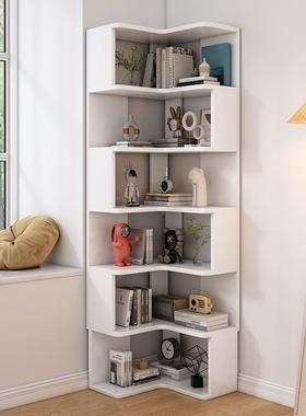 LLX实木转角架落地置物架角家柜墙角拐角收书纳柜小纳户型客厅用