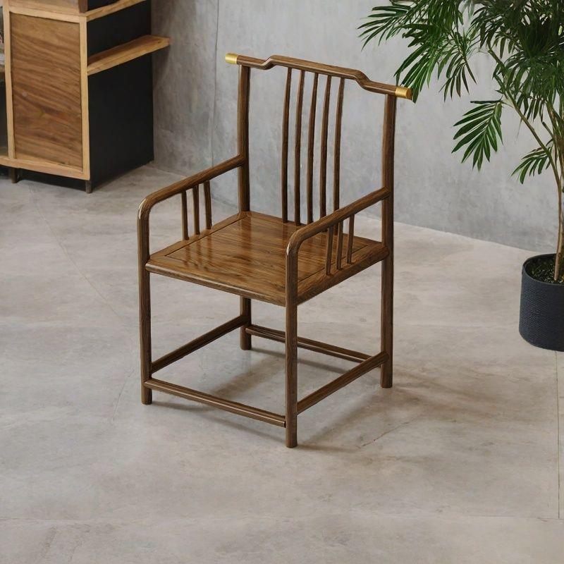 实木椅圈三件606套茶官帽椅中围式椅子仿古茶椅几单人椅阳台靠背