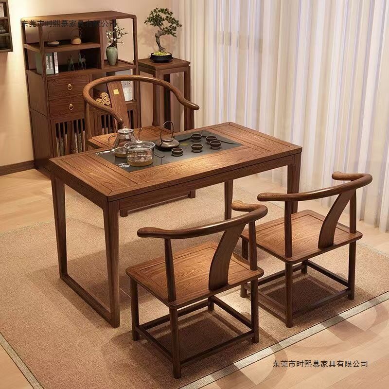 实木茶台新款桌椅中式阳台家用茶几办公室接待用功夫泡茶一体组合
