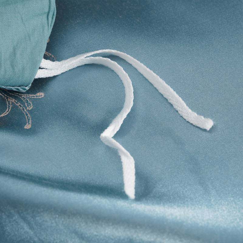 60S简约丝棉贡缎提花四件套纯棉刺绣床单被套南通家纺床上用品