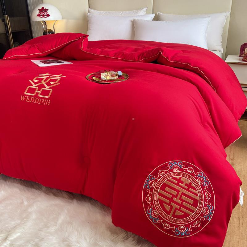 红色婚庆喜被结婚被芯子冬被加保暖婚被女方陪嫁送被厚11661976大