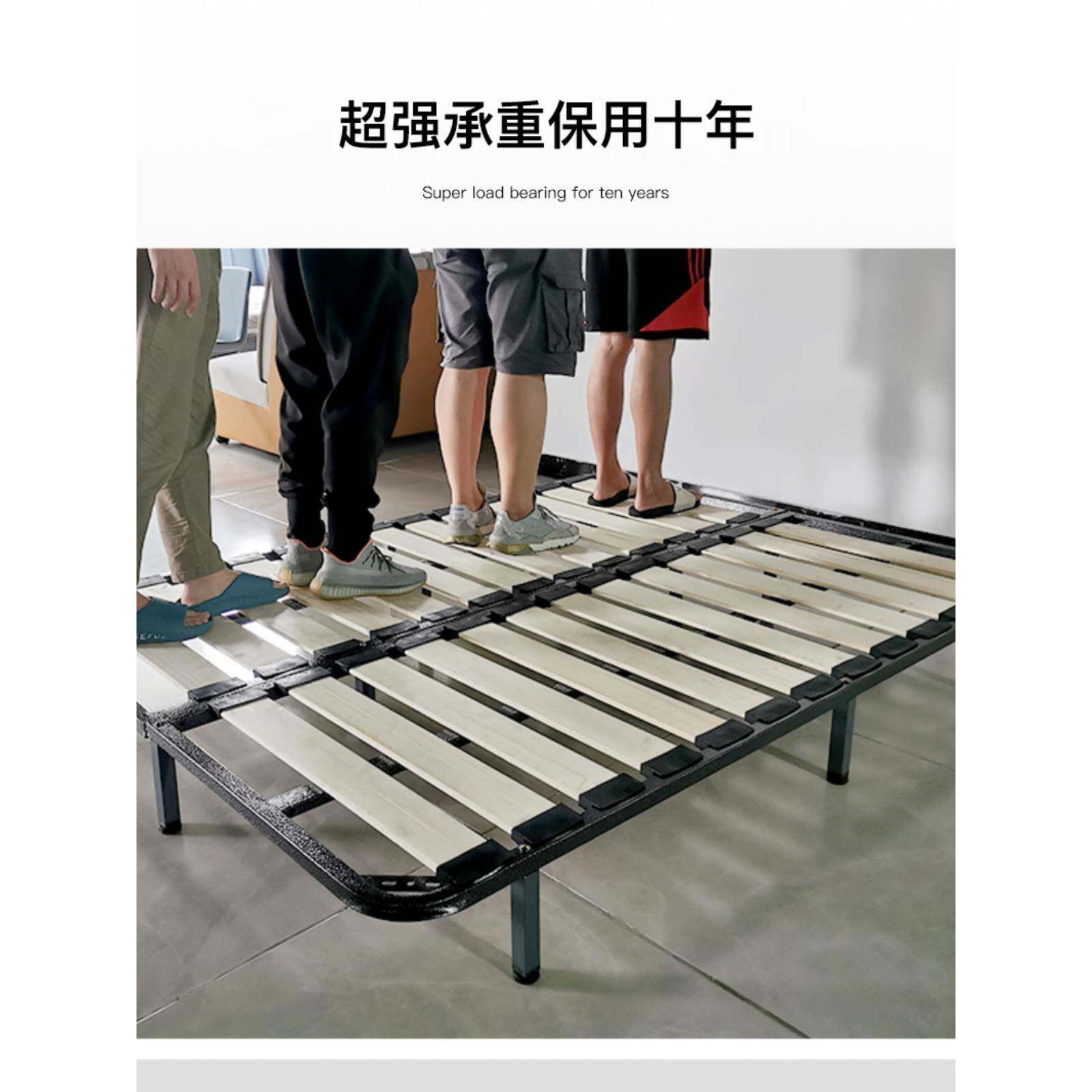 #加厚硬实木架子排骨架1.8米钢563木床板防床潮折叠榻榻.米15密龙
