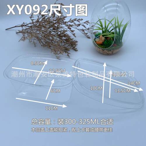 明XY02水果TQL沙拉雪糕冰淇淋盒300L全透蛋糕盒配M料打包盒19400