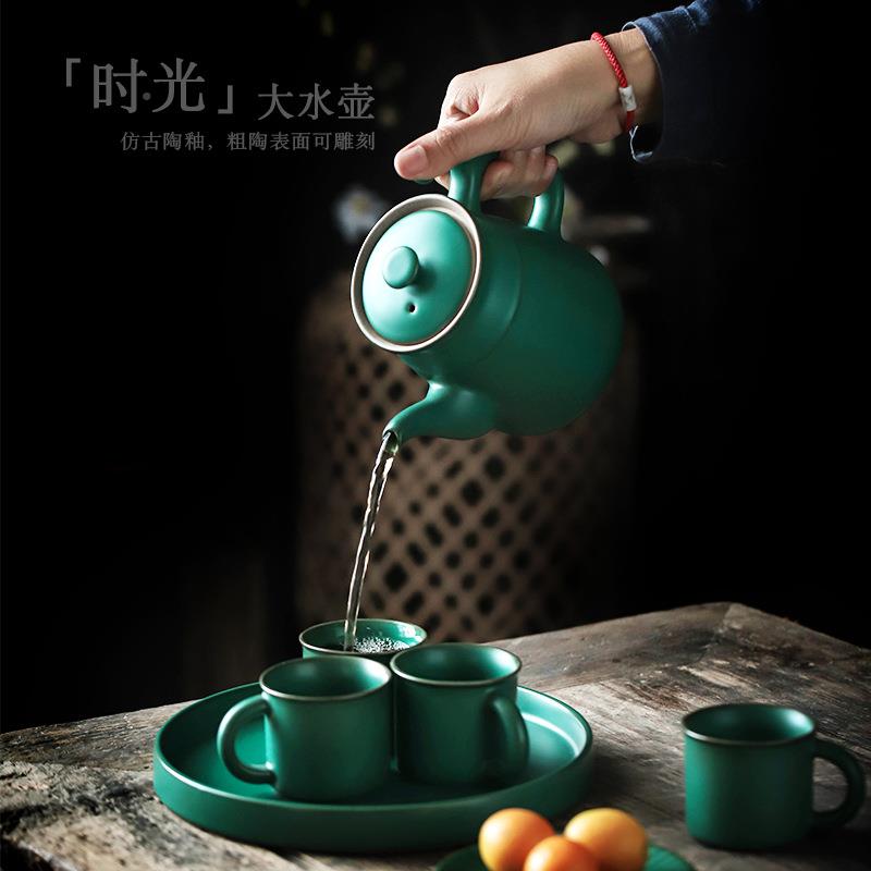壶岩茶gfcj-190壶陶瓷大容量复古茶壶大号尚中式壶单带过滤泡茶套