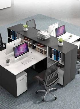 员位办室具四FDI六人工位卡座简公约现代电脑桌家椅组合职员工办