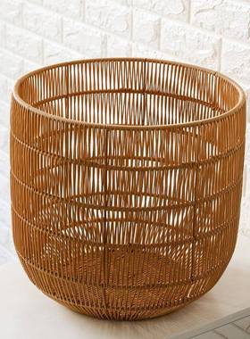 仿藤巾编脏洗衣RG187856篓衣物箩筐卧室换服筐洗衣篓衣圆形浴筐篮