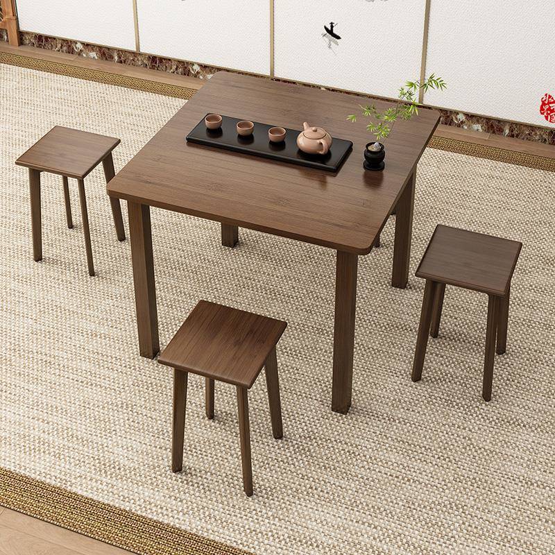 3Y可叠小桌子楠竹餐桌折506070四方桌小用户型吃木饭桌实客厅茶几