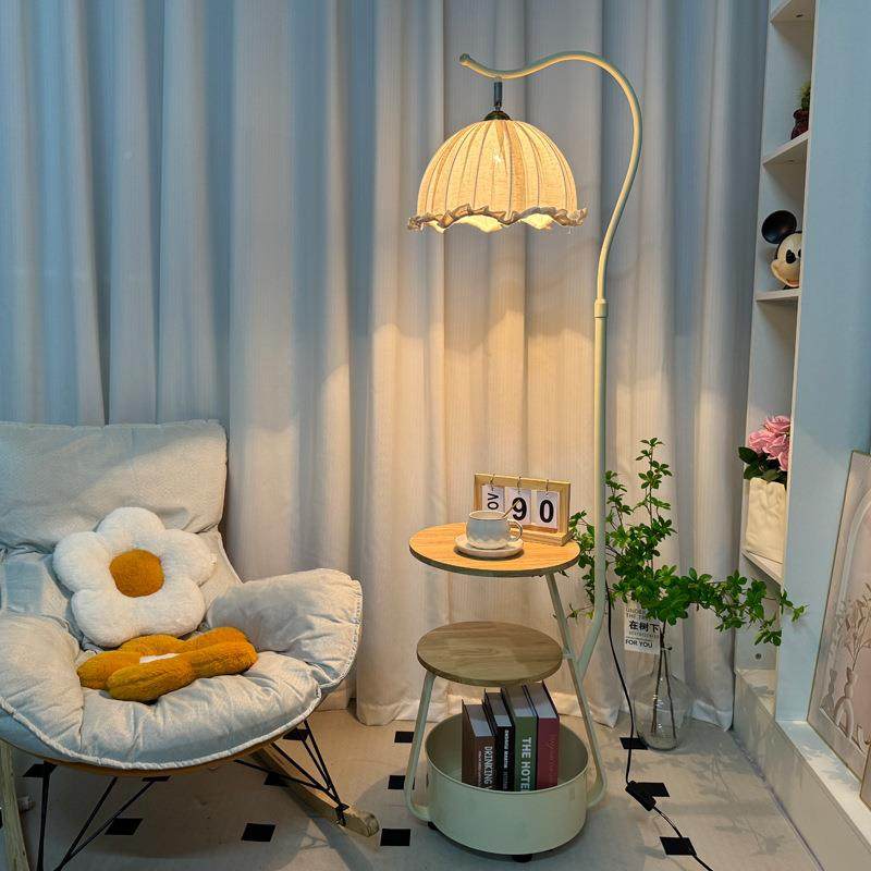 249奶油摆风置物架边一体客厅落地灯围沙发旁几件氛灯卧室床头柜,家装灯饰光源,装饰落地灯,淘宝优惠券,粉丝福利购,淘宝优惠卷