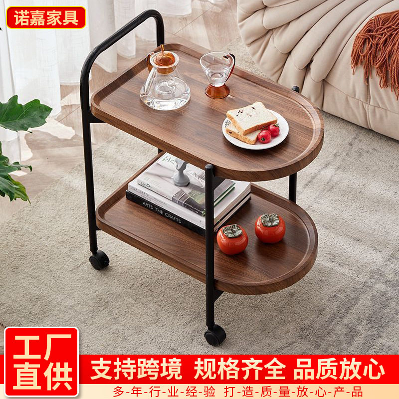 茶几可移动客厅小推车现代简约阳台小桌子置物实木边桌茶几