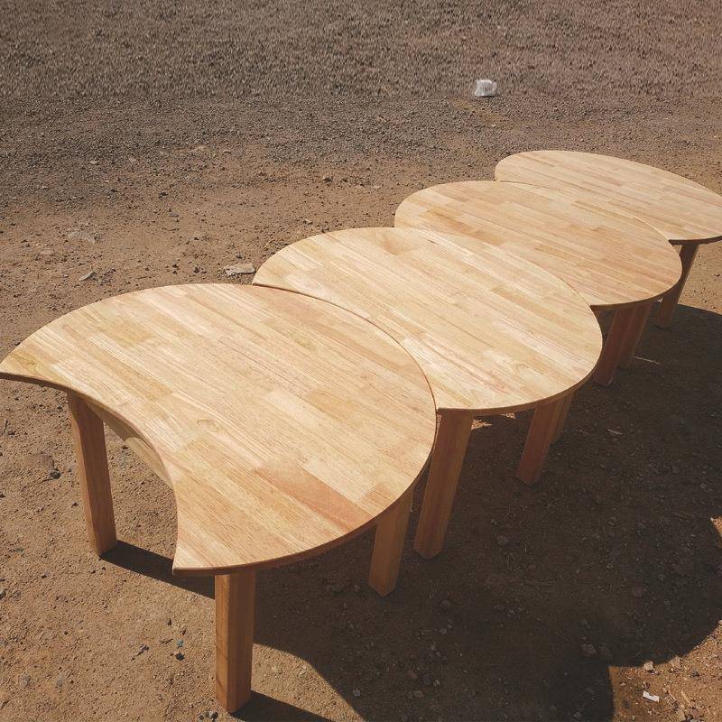 幼儿园实木桌SL46621桌椅辅课导班桌月儿童学习子早教橡木牙桌厂