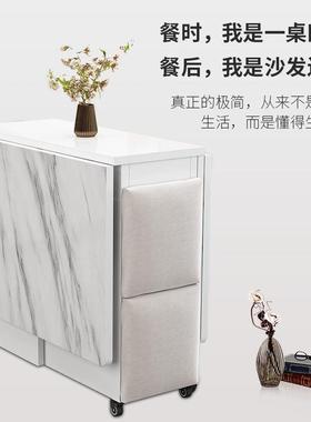 叠租餐桌多功能家用折小户型可移动一桌四凳桌简易房长方形HTX吃饭子