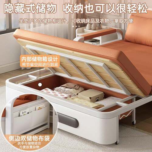 发0床22户4新2hh10款折叠两用阳台客厅单人可折叠床多功能伸缩床小沙型