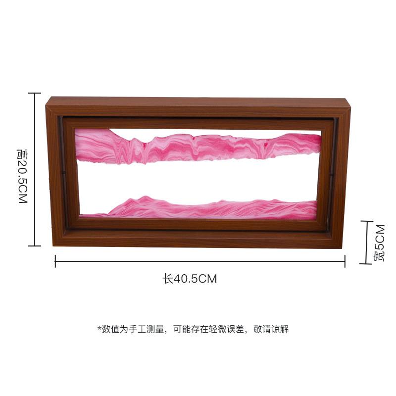 创意复古实木框流沙画可翻转流沙摆件客厅桌面玄关电视柜解压摆件