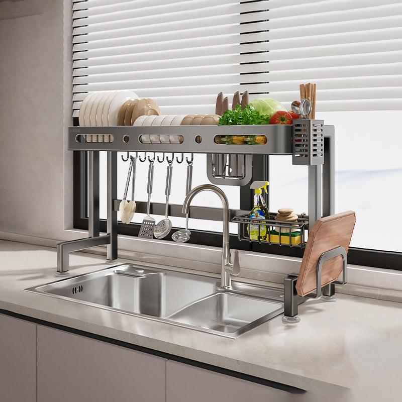 S03-3304置不锈沥钢房水槽物架放碗架碗碟水架洗碗池上方厨碗筷收