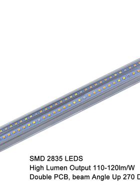 LED双端T82T植物生长灯管全光谱灯米红蓝颜72574色搭5配1.高显指