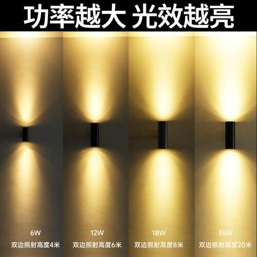 led照户外壁灯双头圆灯形庭下院别墅大门外墙走廊七彩上明洗GZC-S