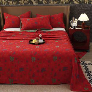 A类全棉双层纱布床单单件加厚防滑纯棉百福被单四季通用睡垫单子