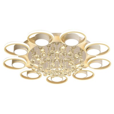 客厅灯简约现代水晶轻奢吸顶灯大气全屋灯具套餐组合中山家装灯饰