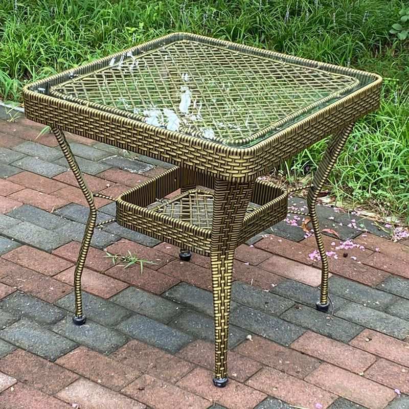 家用桌子单茶几餐桌饭桌子大方桌钢化玻璃藤休闲阳台简约桌小方桌