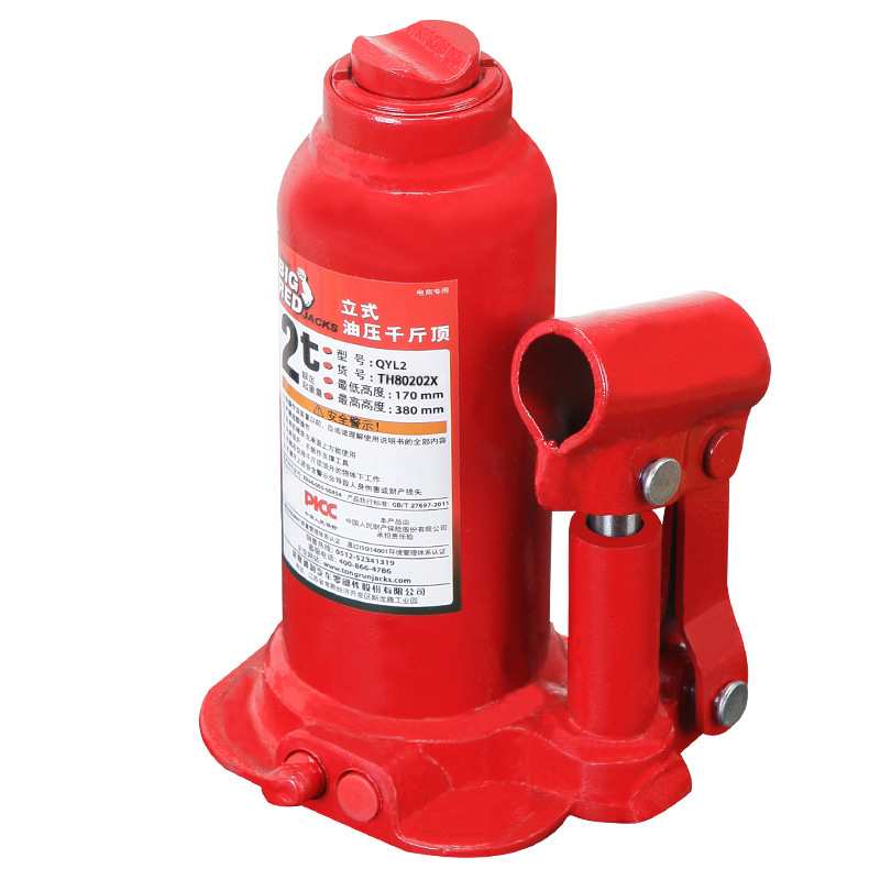 通润BIGRED立式千斤顶2t双节式汽修汽保车用车载油压千斤顶