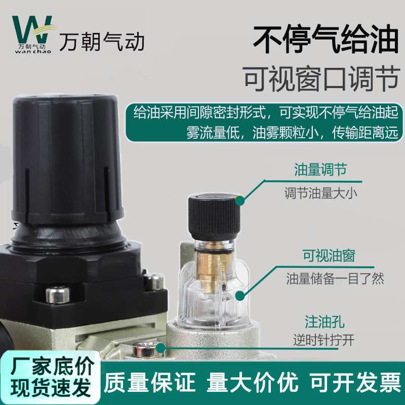 气动元件过滤器二联件油水分离器三联件白色普通款气源