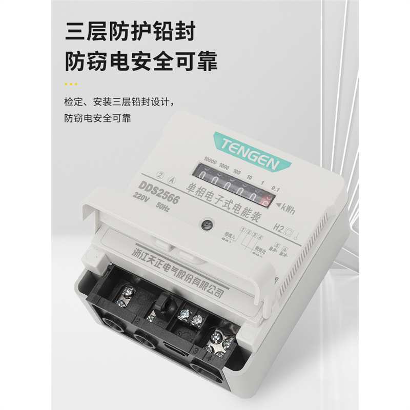 天正DDS2566电子式电能表电度表出租房火表102040A 单相220v家用