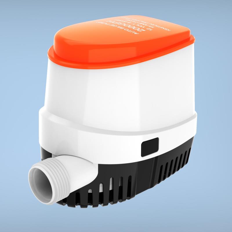 全自动直流12V2000GPH大流量微型游艇舱底泵排水船用自动潜水泵