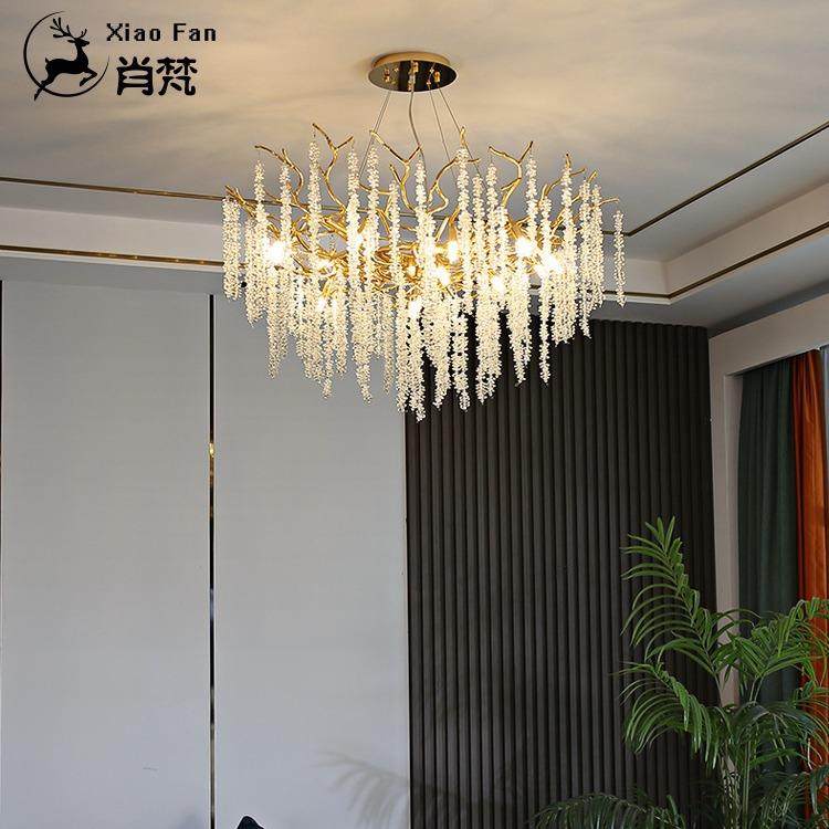 意大利轻奢客厅餐厅水晶灯创意个性高档奢华岛台冰之恋水晶吊灯