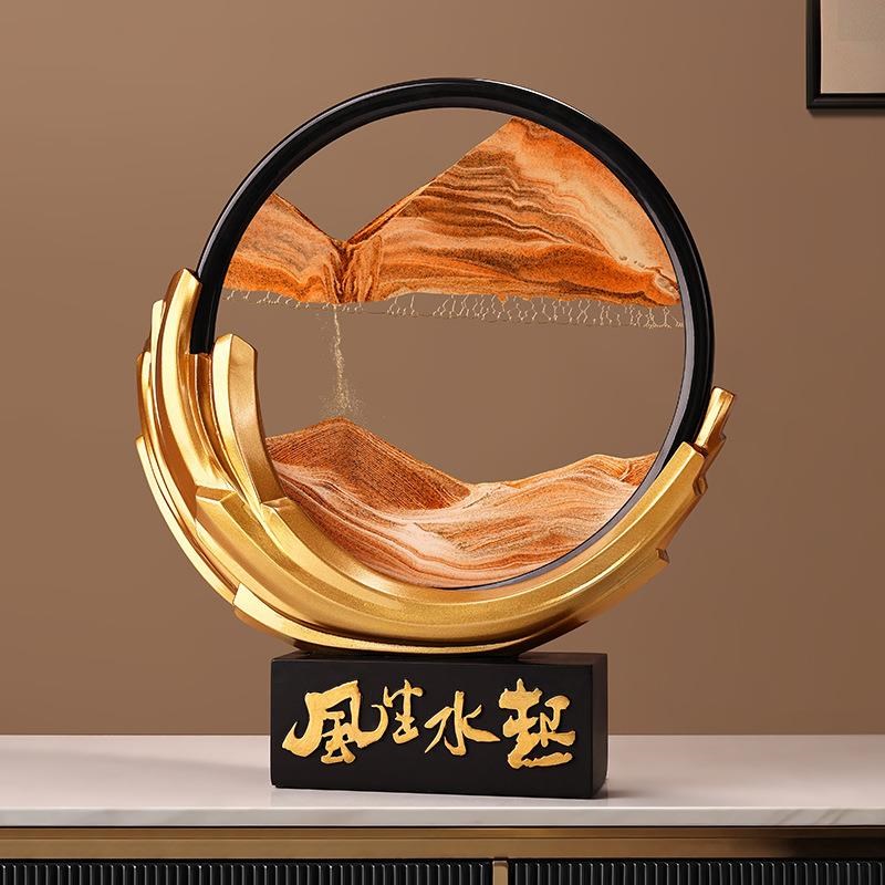 贝摆汉美新中式奢风品生水起tali-7345件玄关客厅酒柜办公轻室装