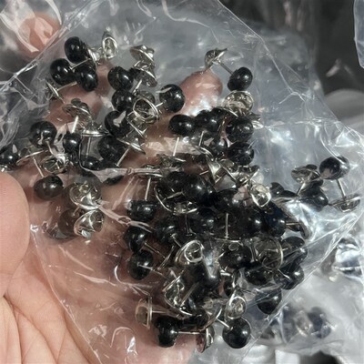 纯色黑白色e蘑菇头1.1公分窗帘花边扣辅料固定钉扣免钉扣子可拆卸