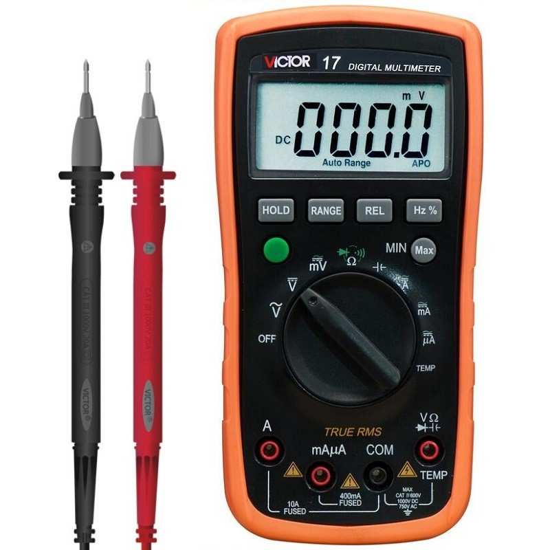 胜利仪器(VICTOR)VC17数字万用表高精度全自动多功能家用电工维修
