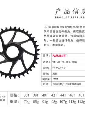 PASS QUEST 3mm Rotor曲柄 直装正负齿单盘Vegast Aldhu