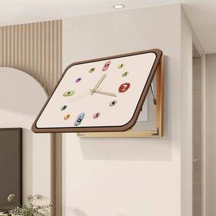 奶油风客厅电表箱装饰画带时钟表配电箱弱电箱电闸盒遮挡挂画盖板