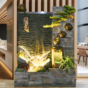 5ZAKQ落W水幕墙水屏风景观件生财庭院花园布置摆水景地喷泉假山流