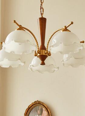 美式复古客厅餐厅吊灯板式中法ZDW古风vinta别ge木艺墅样间卧室灯