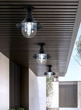 户外花园庭院水le753d吸灯葡萄架凉亭美防式古室顶外复阳台门口顶