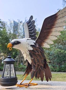 居装饰艺术摆件动家造物品型展翅老鹰铁艺#067展翅工艺室内外太阳