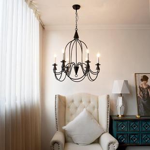 美蜡古乡村客式 厅餐厅吊灯卧室书房楼梯23间灯别墅复简约烛灯具